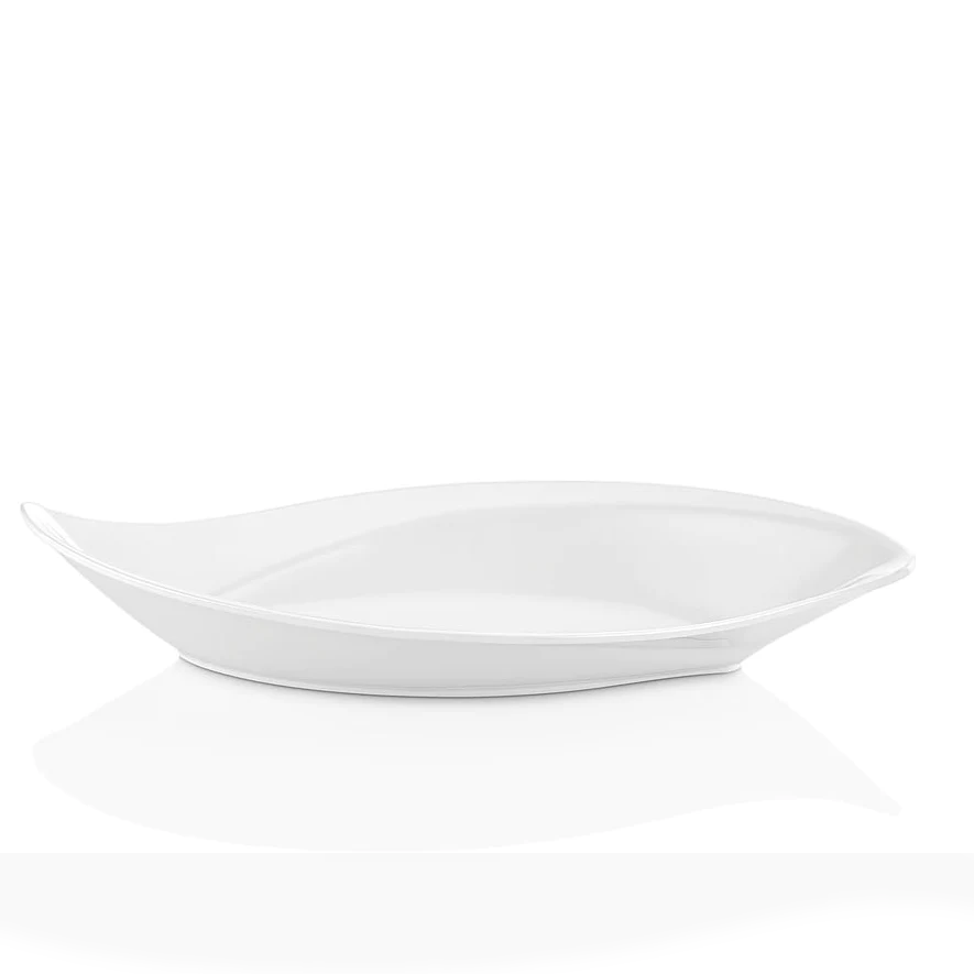 Leaf Shape Oval Melamine Buffet Dish 39 cm - lunazchef.shop