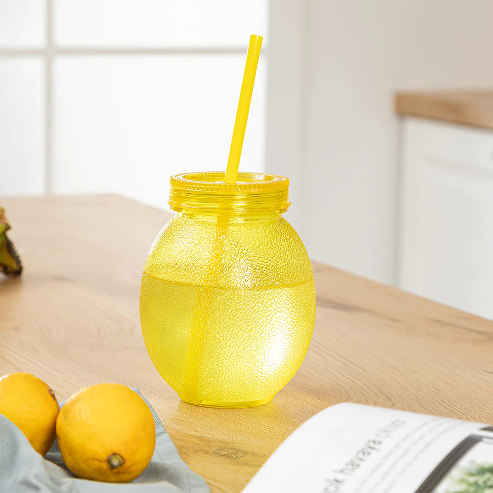 Lemon Shape Cup with Straw - lunazchef.shop