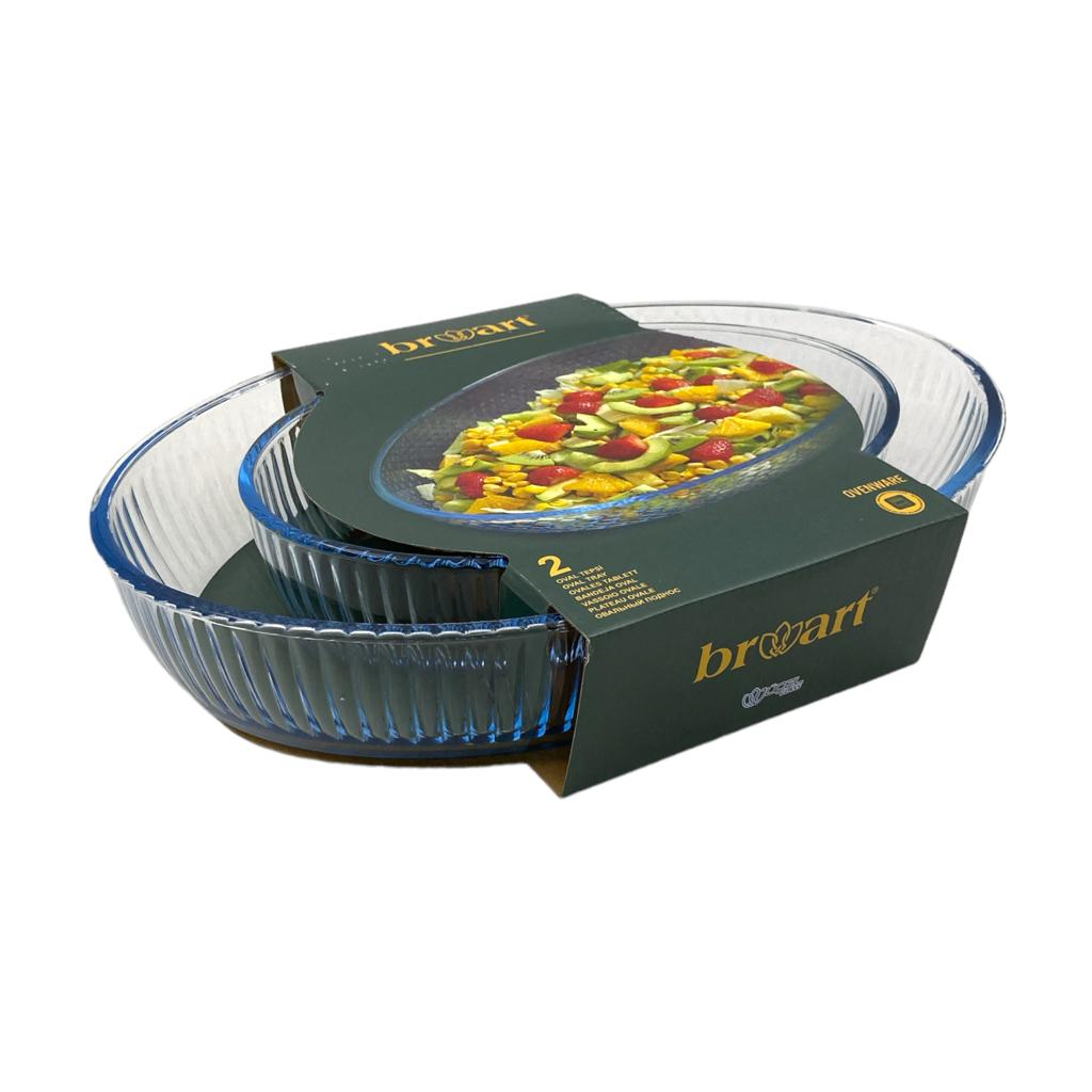 Lined Oval Oven Tray Set of 2 - lunazchef.shop