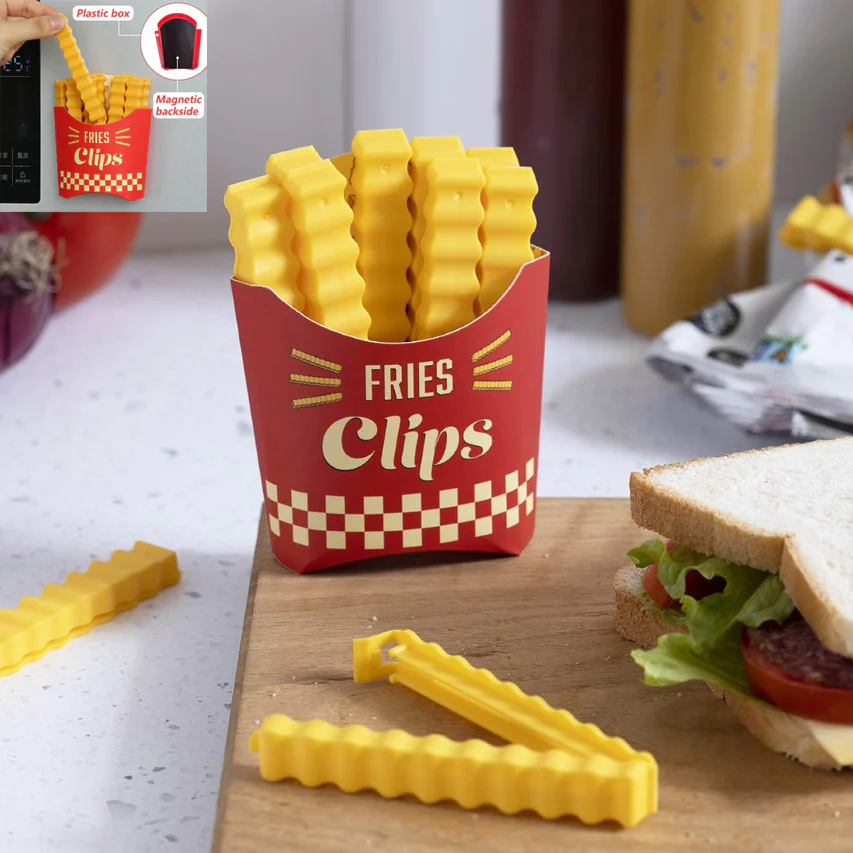 Magnetic fries shaped sealing clip X12 - lunazchef.shop