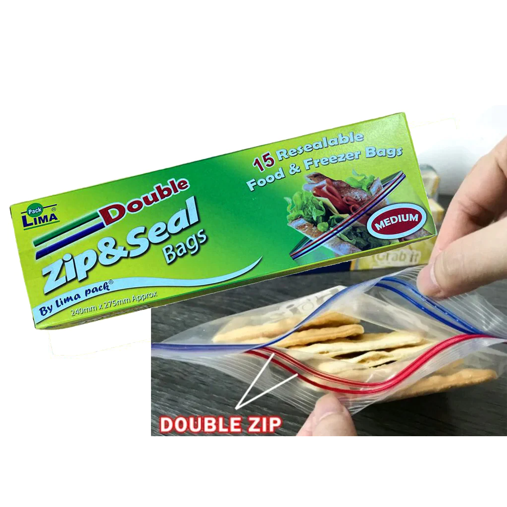 Medium Double Zip & Seal Bags X15 - lunazchef.shop