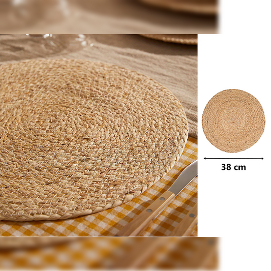 Natural Straw Wicker Placemat 38 cm - lunazchef.shop