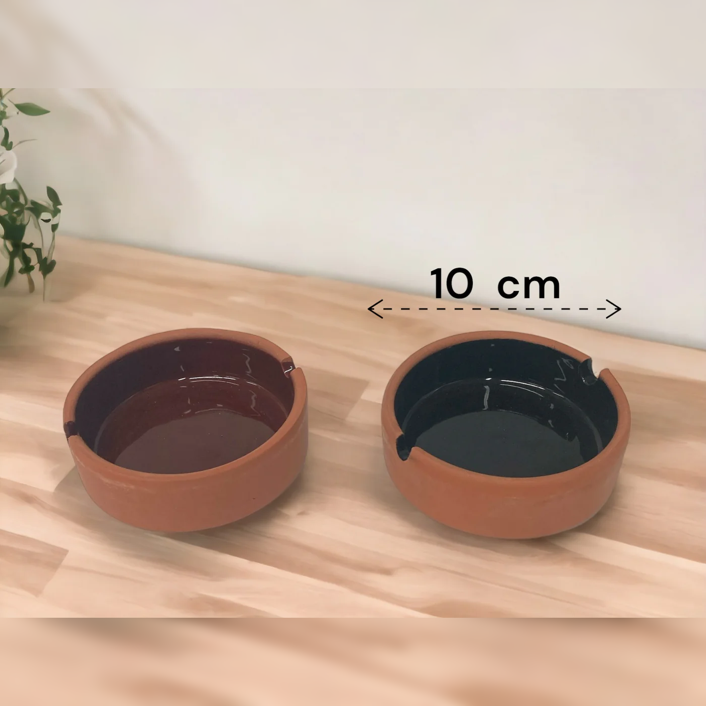 Natural Terracotta Ashtray 10 cm with Colored Glazing - lunazchef.shop