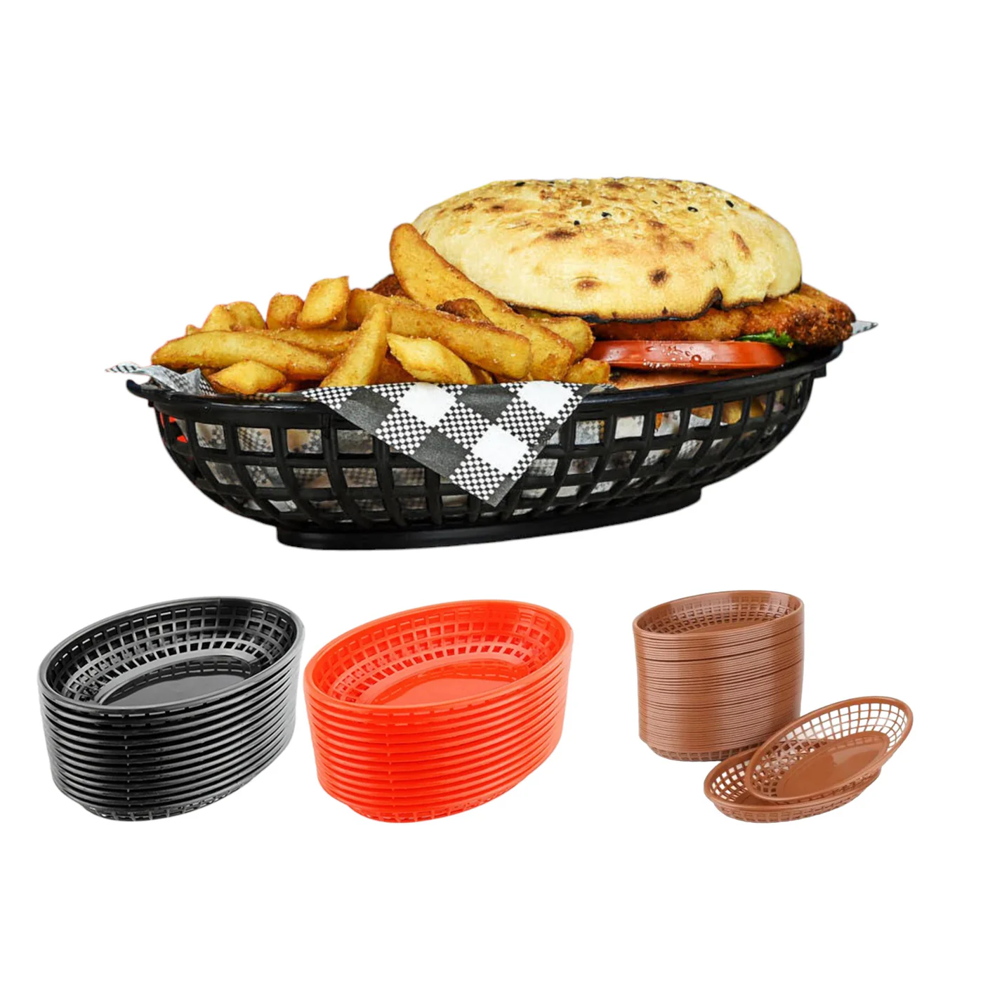 Oval plastic fries basket - lunazchef.shop