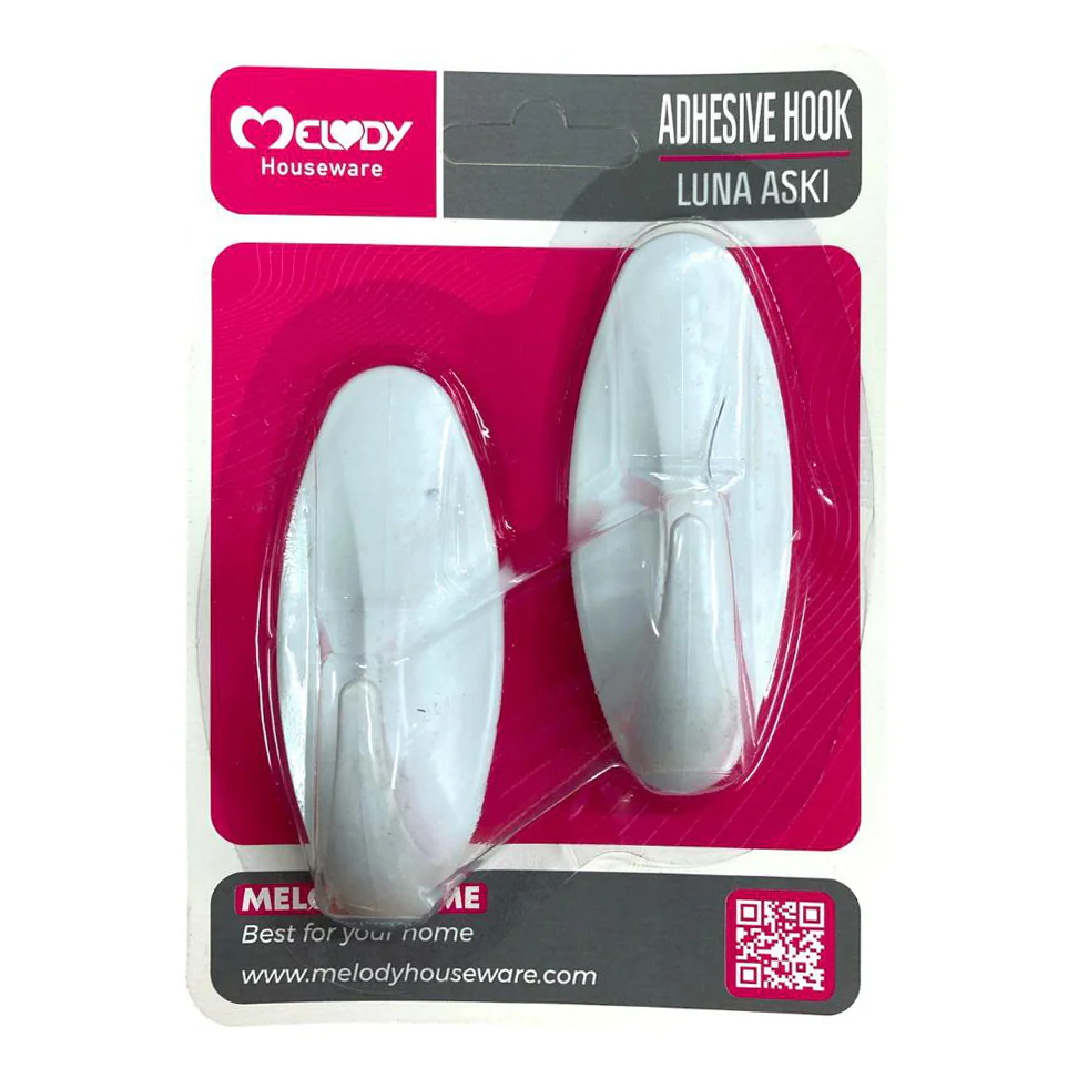 Plastic Adhesive Oval Hook X2 - lunazchef.shop