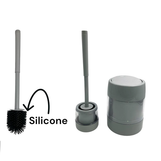 Plastic Trash Can with Swing Top and Toilet Brush Set -  lunazchef.shop