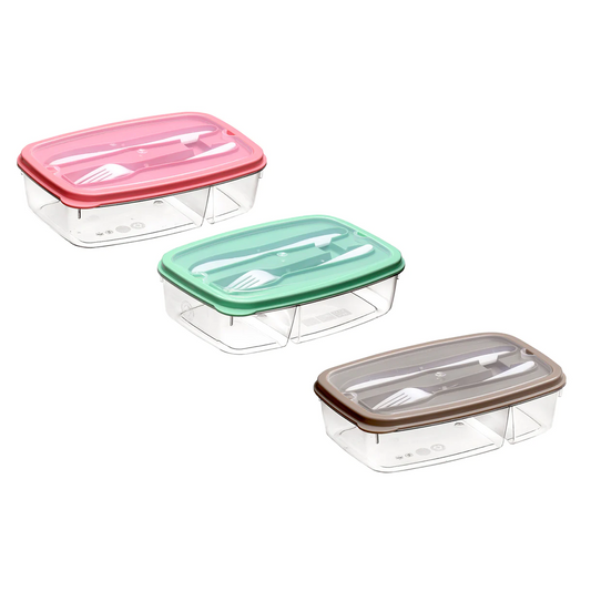 Rectangular Food storage container with cutlery - lunazchef.shop