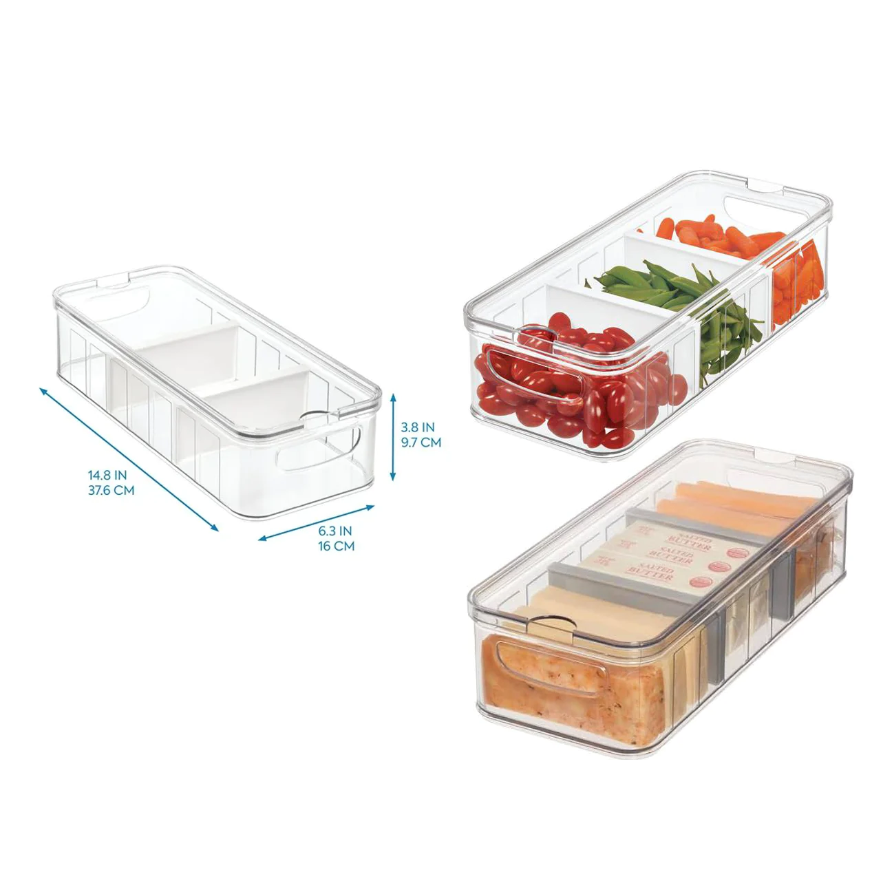 Refrigerator and Pantry Large Divided Organizer with Han - lunazchef.shop