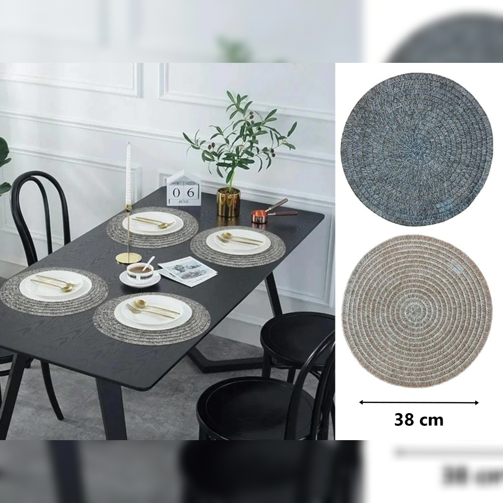 Round Braided Table Placemat 38 cm - lunazchef.shop