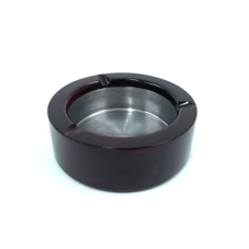 Round SS Ash Tray With Luxury Wood Contour - lunazchef.shop