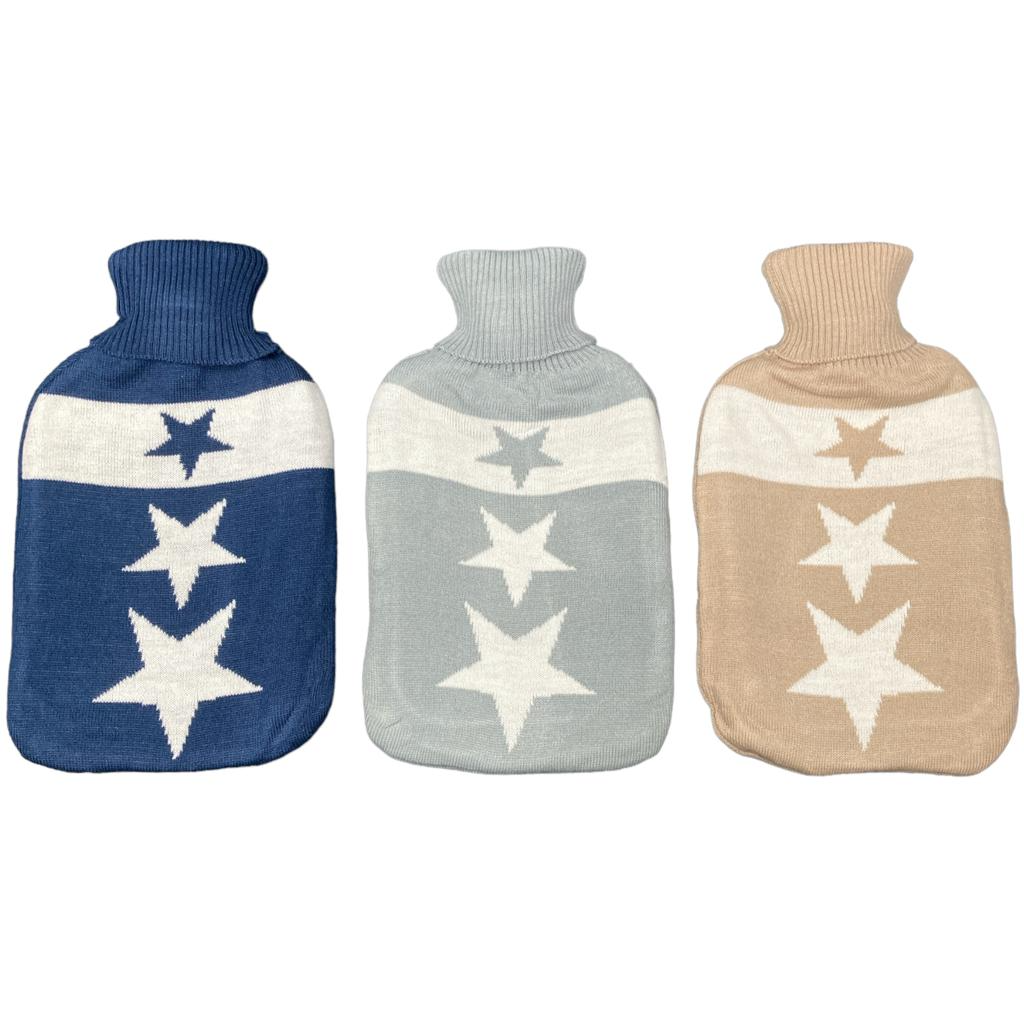 Rubber Heat Water Bag with Wool Shirt Stars Designs - lunazchef.shop