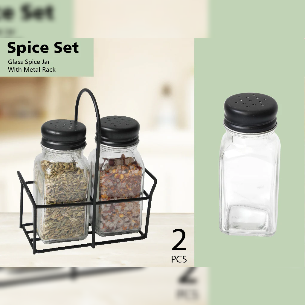 Salt & Pepper Set with Metal Basket - lunazchef.shop