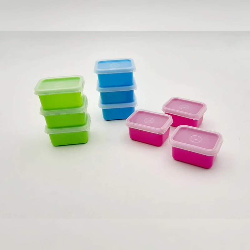 Set of 3 Mini Rectangular Colored Storage Containers - lunazchef.shop