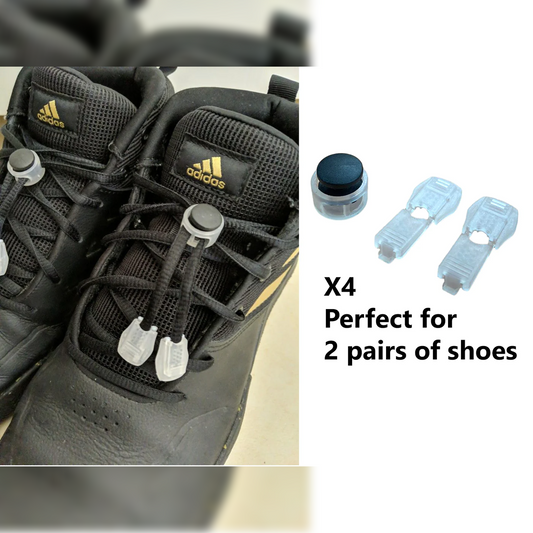 Shoelace clip set X4 for 2 pair of shoes