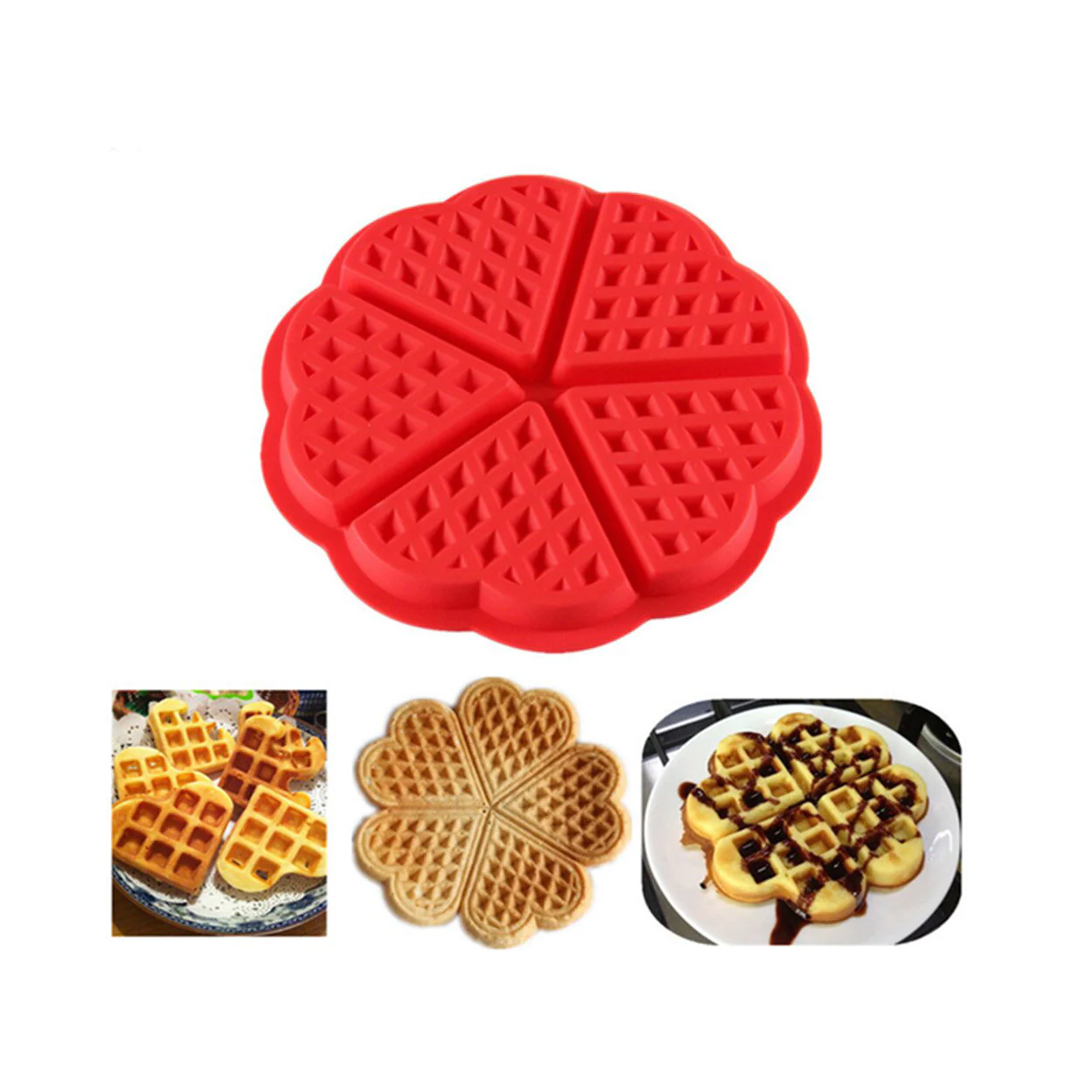 Silicone Waffle 5 Heart Shapes - lunazchef.shop