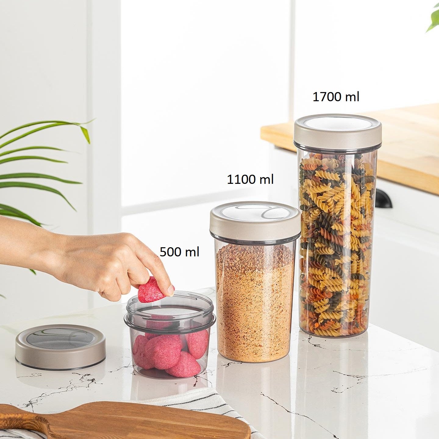 Single Piece Round Storage Jar 1700 ml - lunazchef.shop