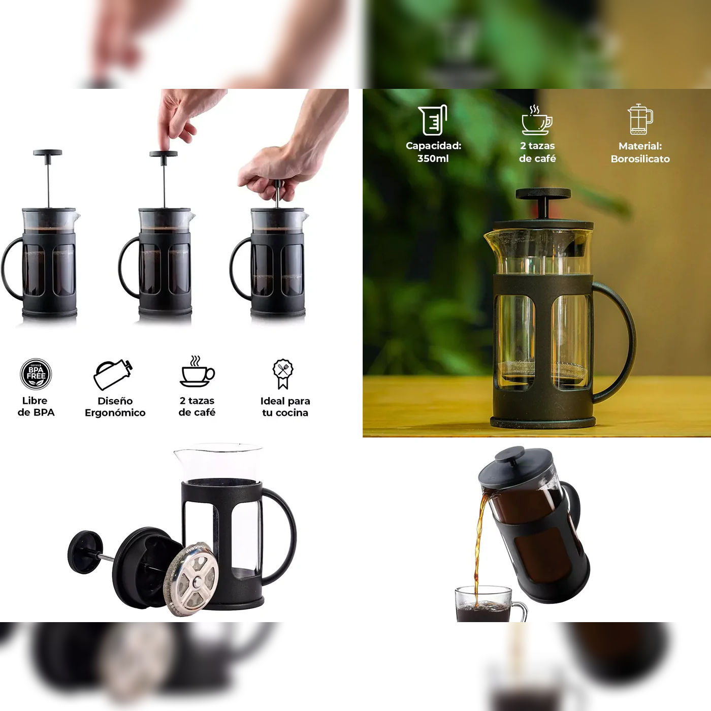 Small French Press Coffee Maker 350 ml - lunazchef.shop