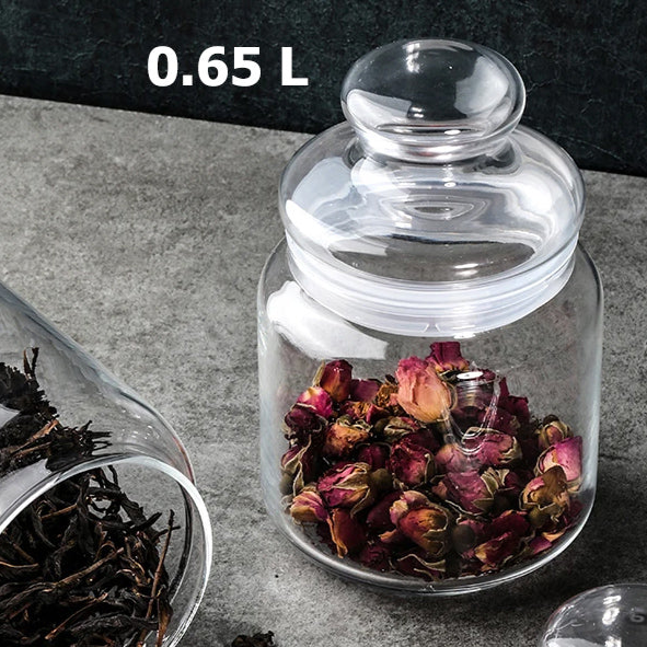 Small Glass Jar Clear Design 0.65 L - lunazchef.shop