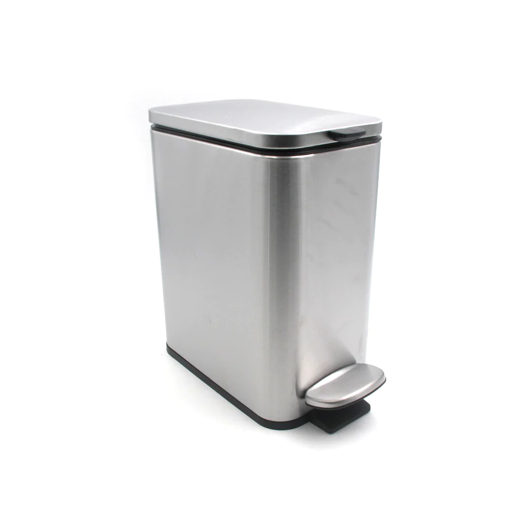 Stainless Steel Soft Close Rectangular Trash Can 5 lt - lunazchef.shop