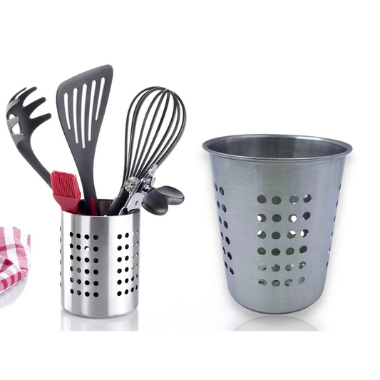 Stainless Steel Utensils and Cutlery Holder H:14.5 cm - lunazchef.shop