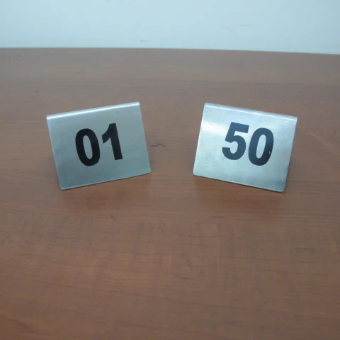 Stainless steel table numbers from 01 to 50- lunazchef.shop