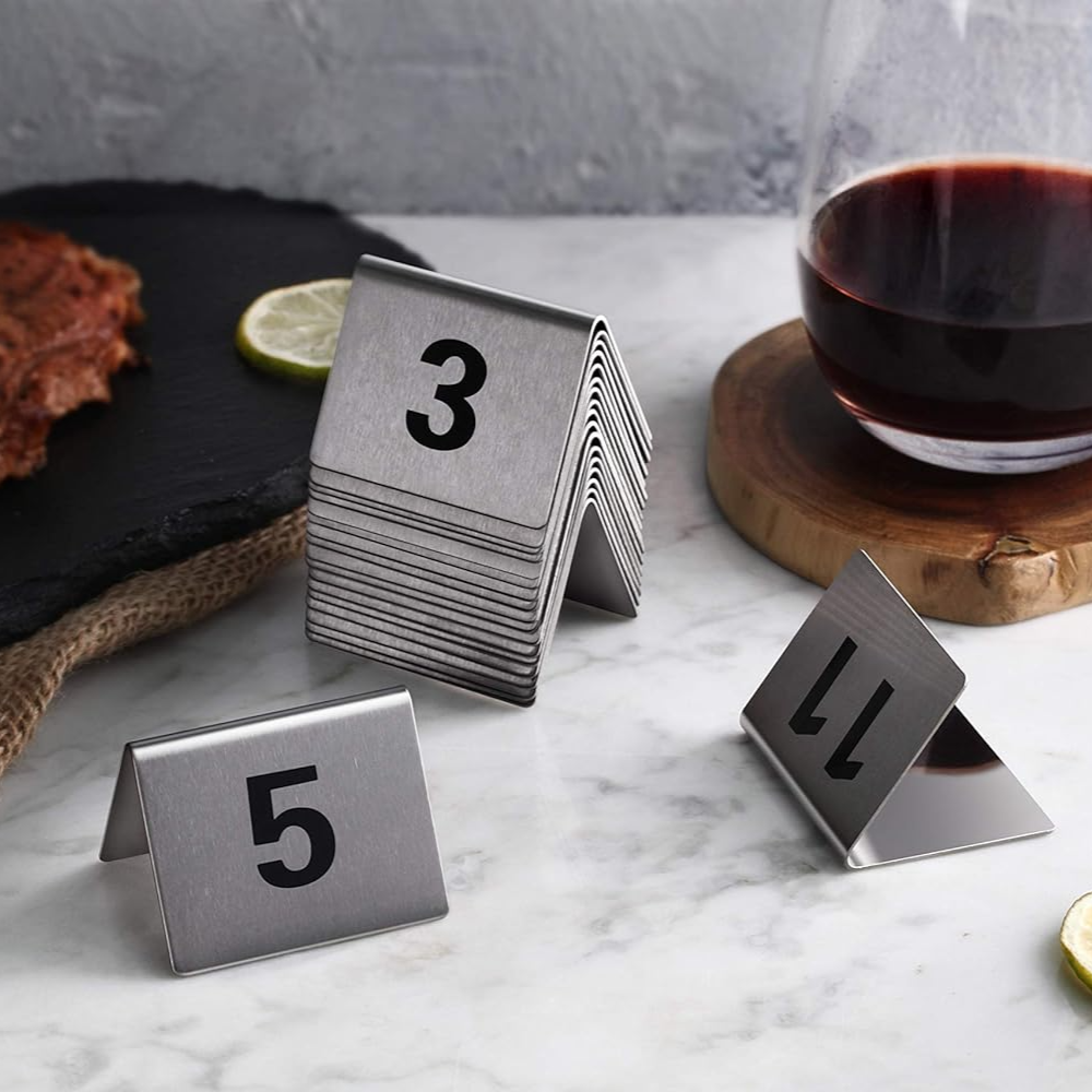 Stainless steel table numbers from 1 to 25 - lunazchef.shop