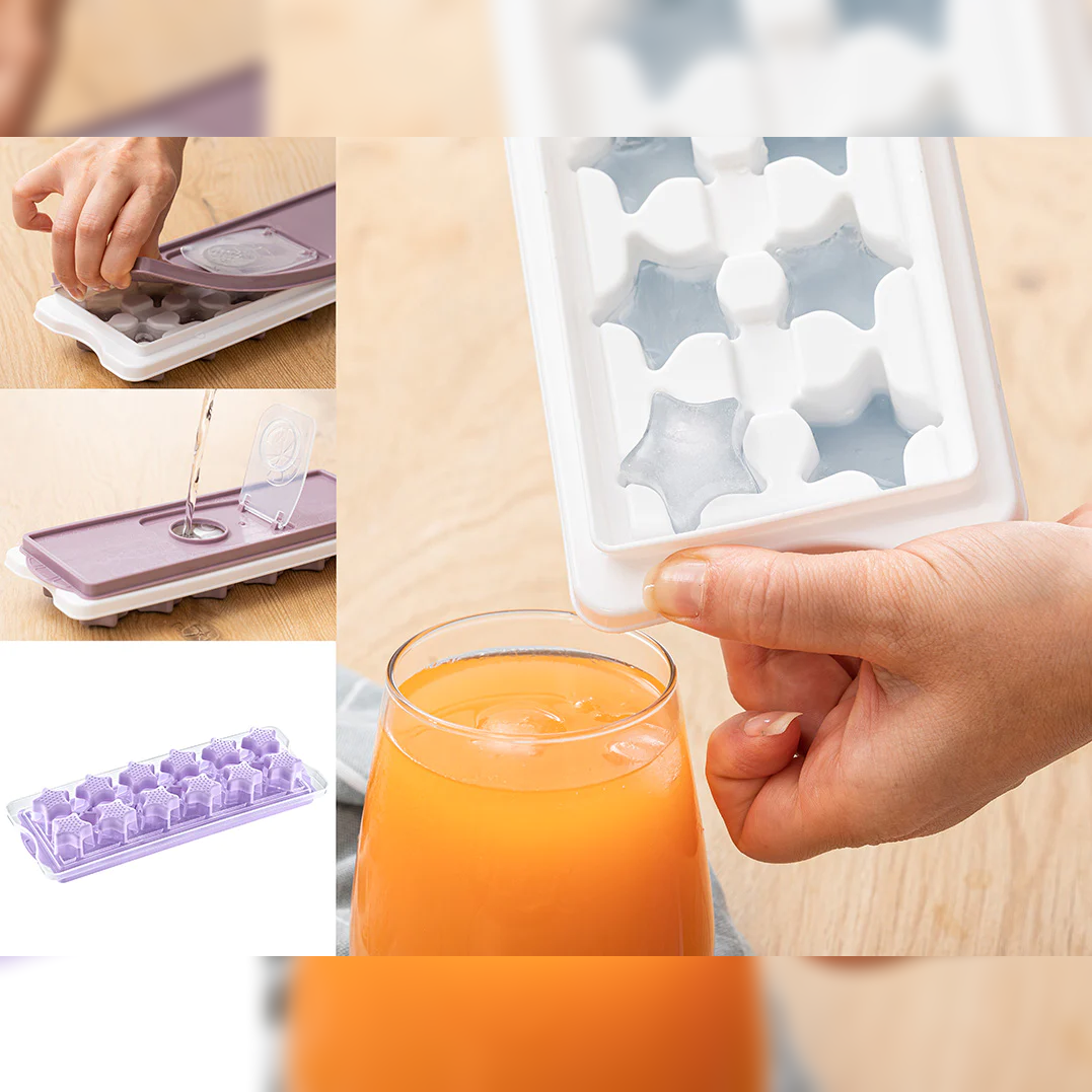 Star Ice Cube Tray with Lid - Easy Non Stick Push Out - lunazchef.shop