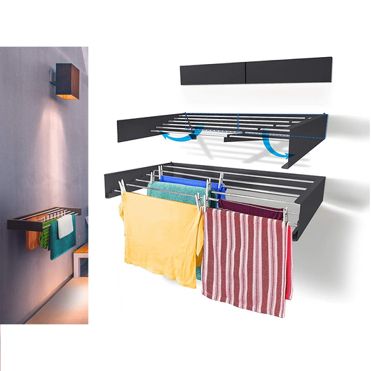 Step Up Laundry Wall Mounted Drying Rack 100 cm - lunazchef.shop