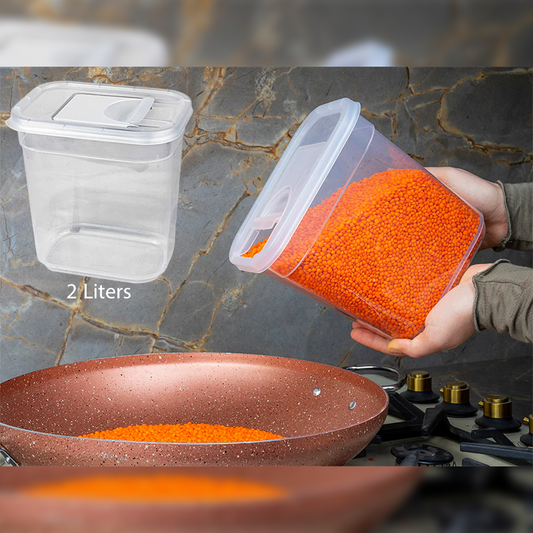 Transparent Dry Food Container with Sliding Cover 2L - lunazchef.shop