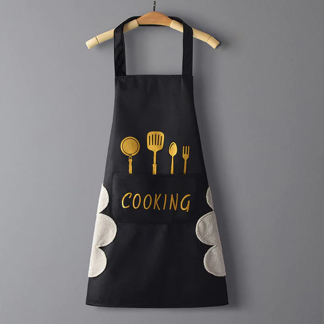 Water Proof Apron with 2 Side Towels Kitchen Utensils Design - lunazchef.shop