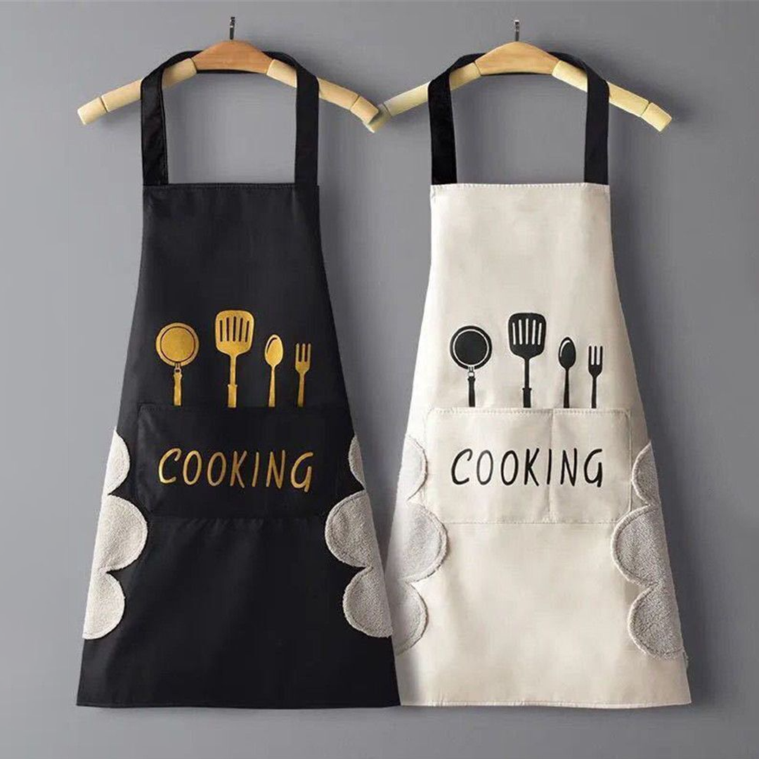 Water Proof Apron with 2 Side Towels Kitchen Utensils Design - lunazchef.shop