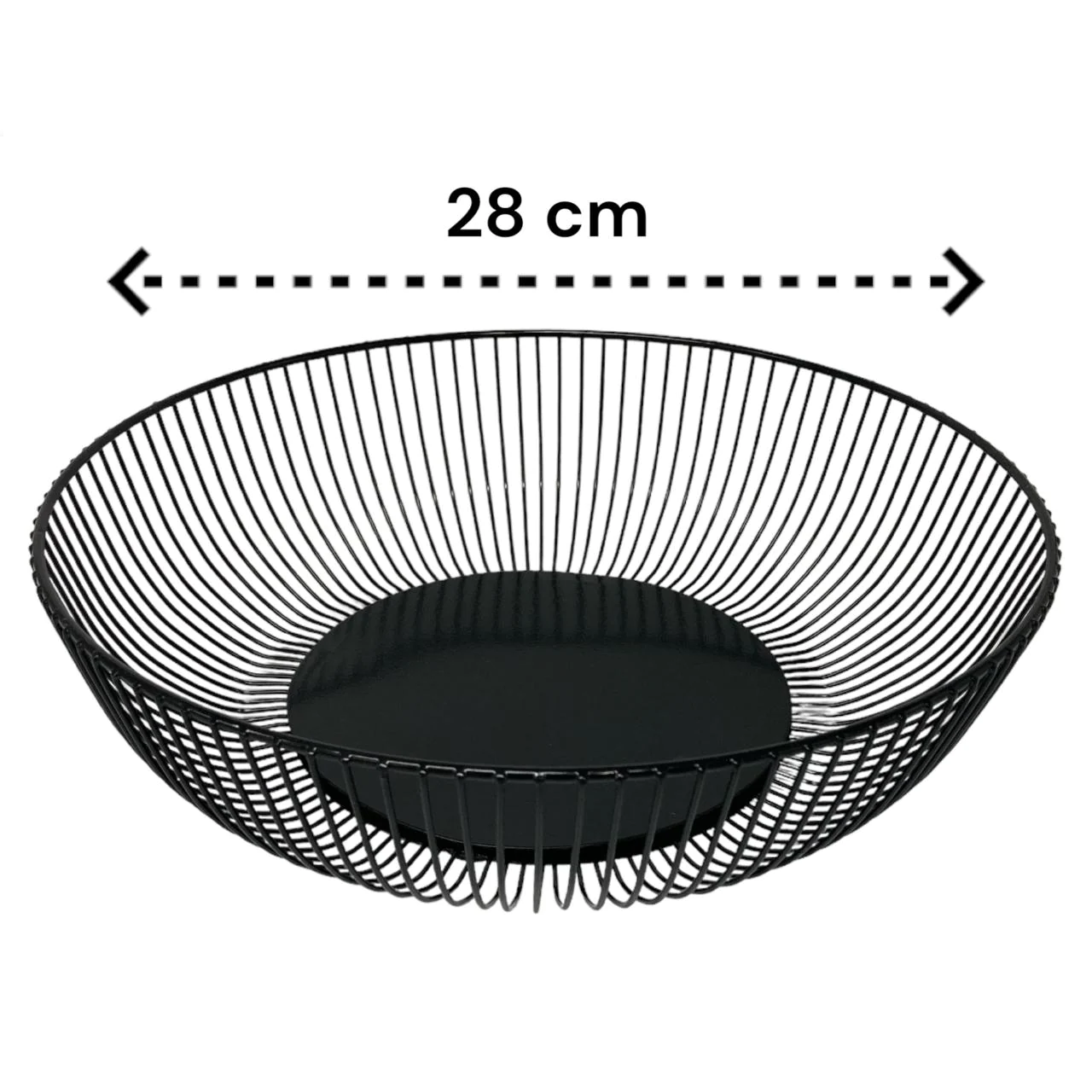 Wide Metal Fruit Basket Black - lunazchef.shop