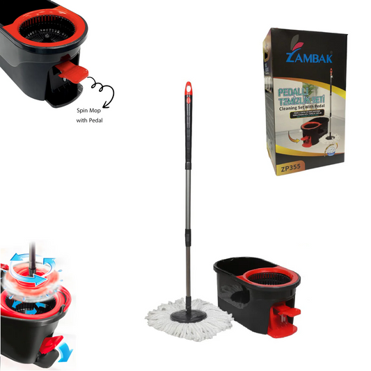 Zambak Spin Mop with Pedal - lunazchef.shop