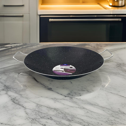 Black Granite Nouval Shallow wok - lunazchef.shop