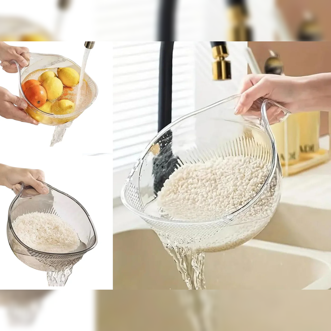 Multi-functional Kitchen Strainer Bowl for Rice, Fruits - lunazchef.shop