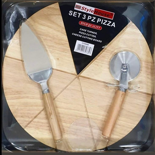 Wooden Pizza Serving Set