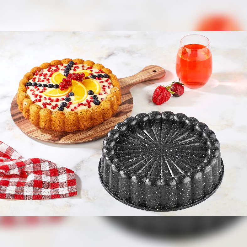 DOSTHOFF CAST ALUMINIUM GRANITE COATED ROUND CAKE PAN 28 - lunazchef.shop