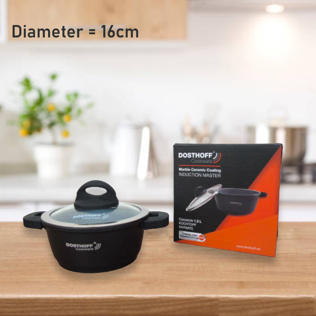 DOSTHOFF INDUCTION MASTER CASSEROLE BLACK 16 CM 1.2 L - lunazchef.shop