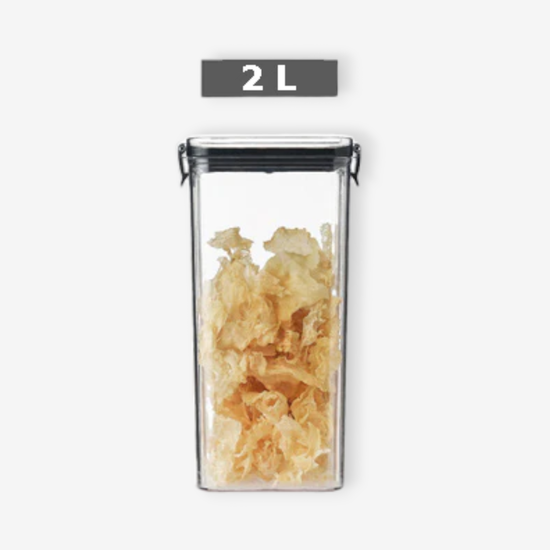 Acrylic Airtight Squared Food Jar 2 L - lunazchef.shop