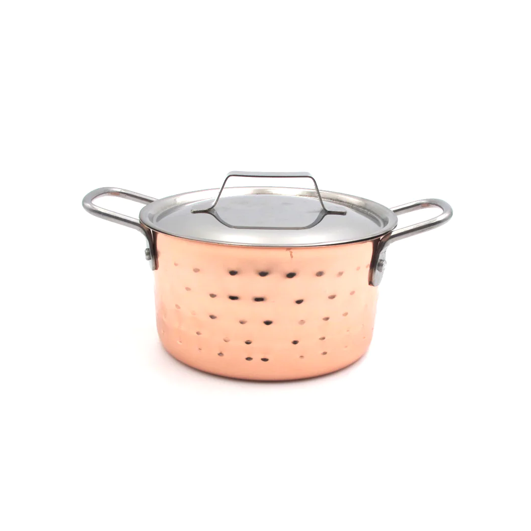 Copper Dutch oven with cover 12.7 x 7 cm - lunazchef.shop