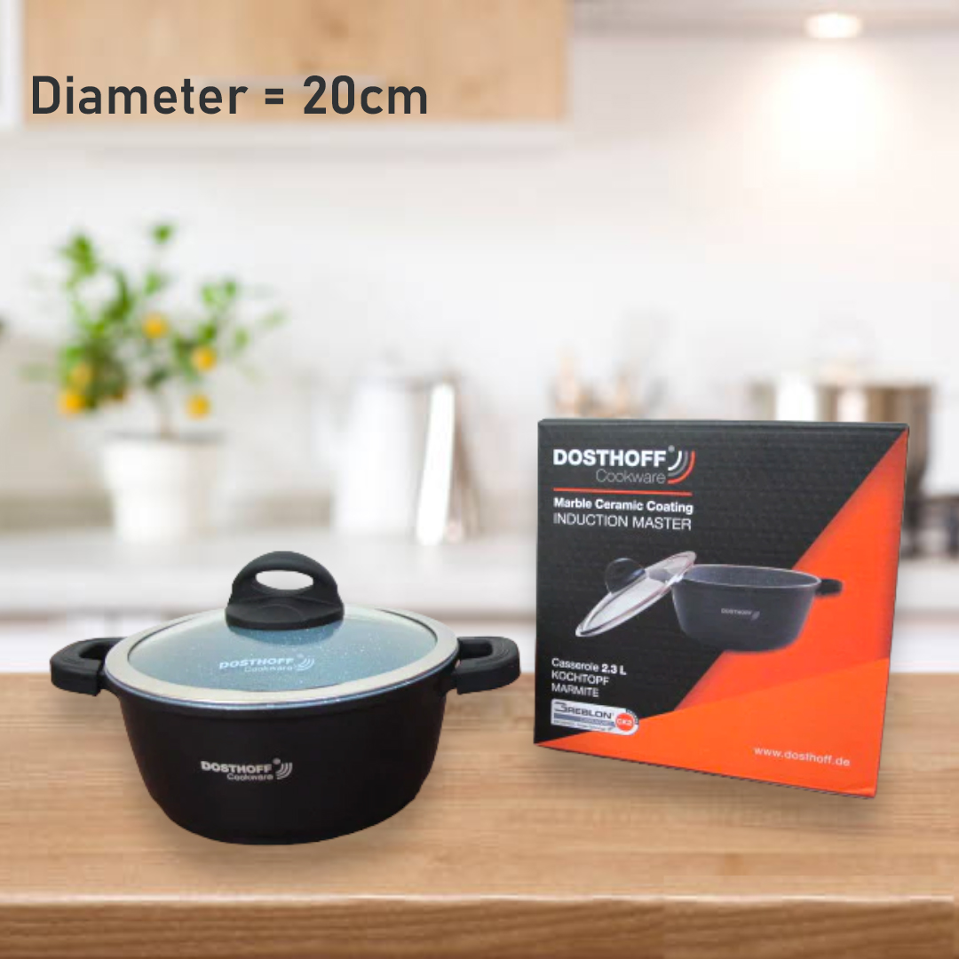 DOSTHOFF INDUCTION MASTER CASSEROLE BLACK 20 CM 2.3 L - lunazchef.shop