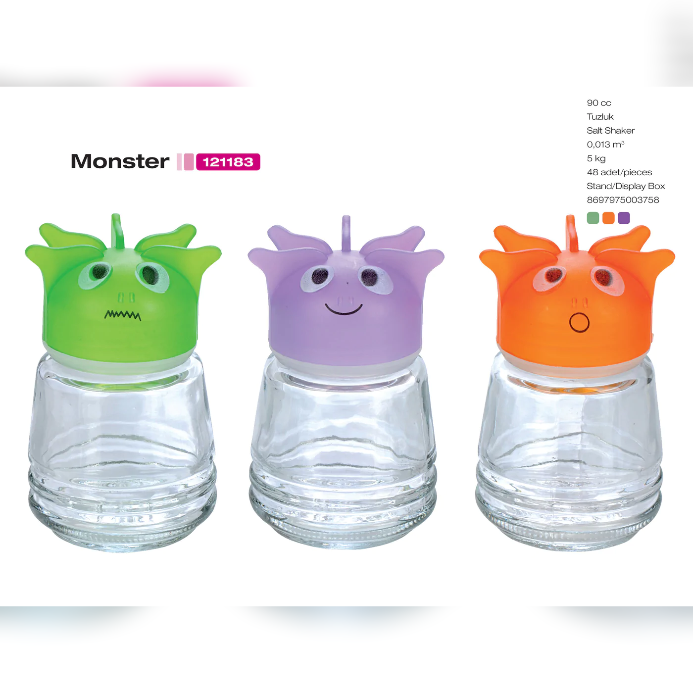 Salt Shaker with Monster Faces Lid - lunazchef.shop