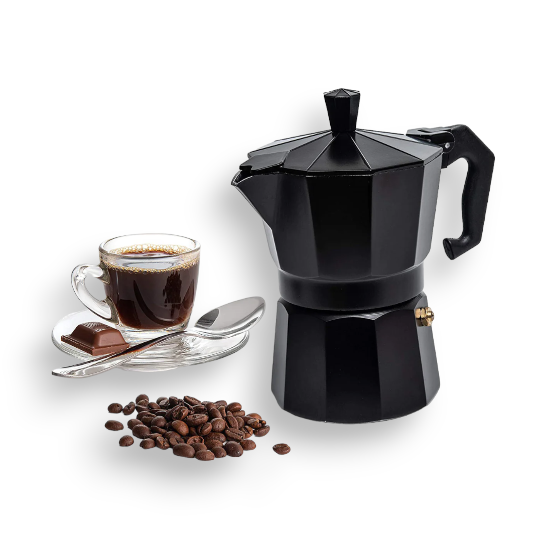 Black 2 levels Italian coffee pot - lunazchef.shop