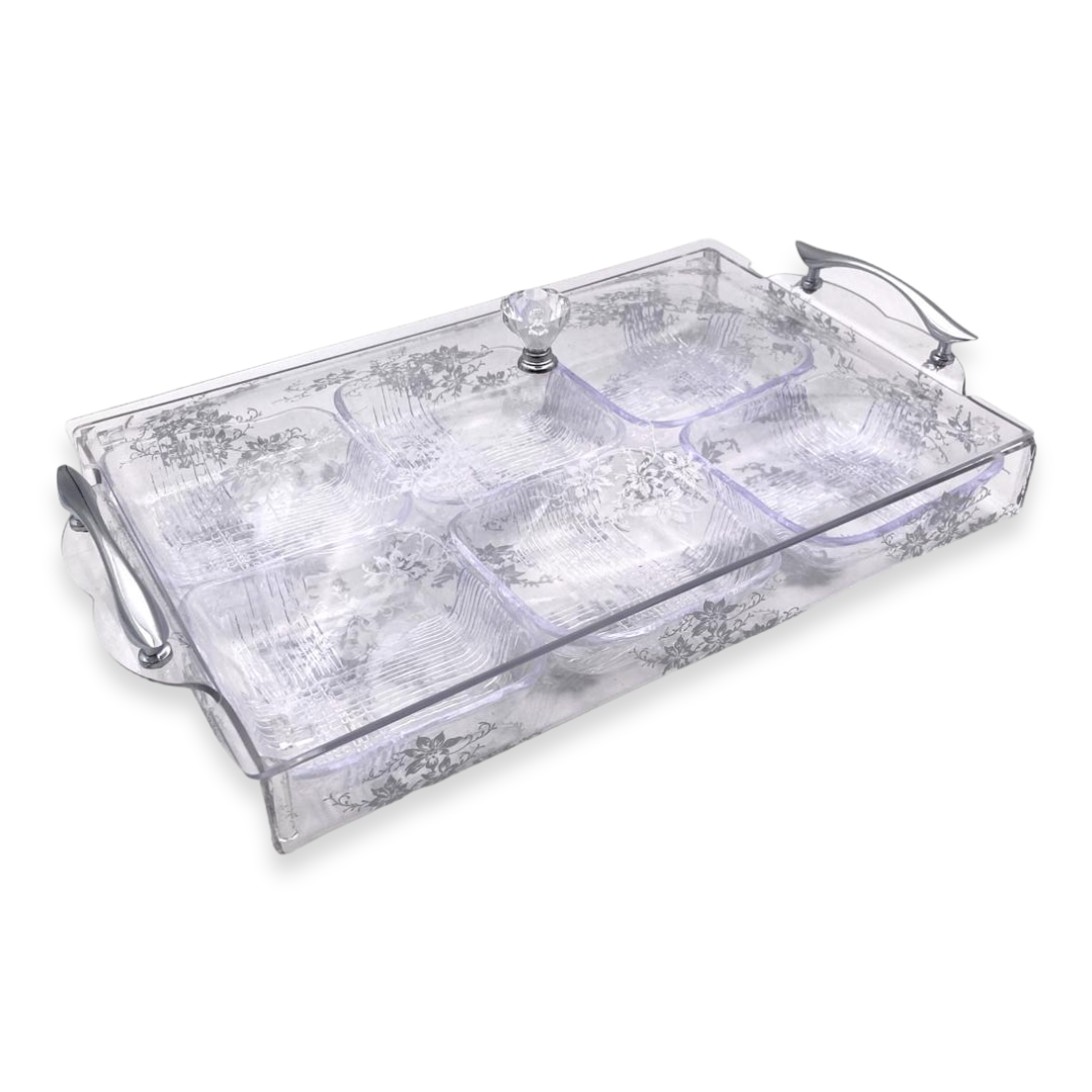 Divided Acrylic Sweet and Food Box - 6 compartments - lunazchef.shop