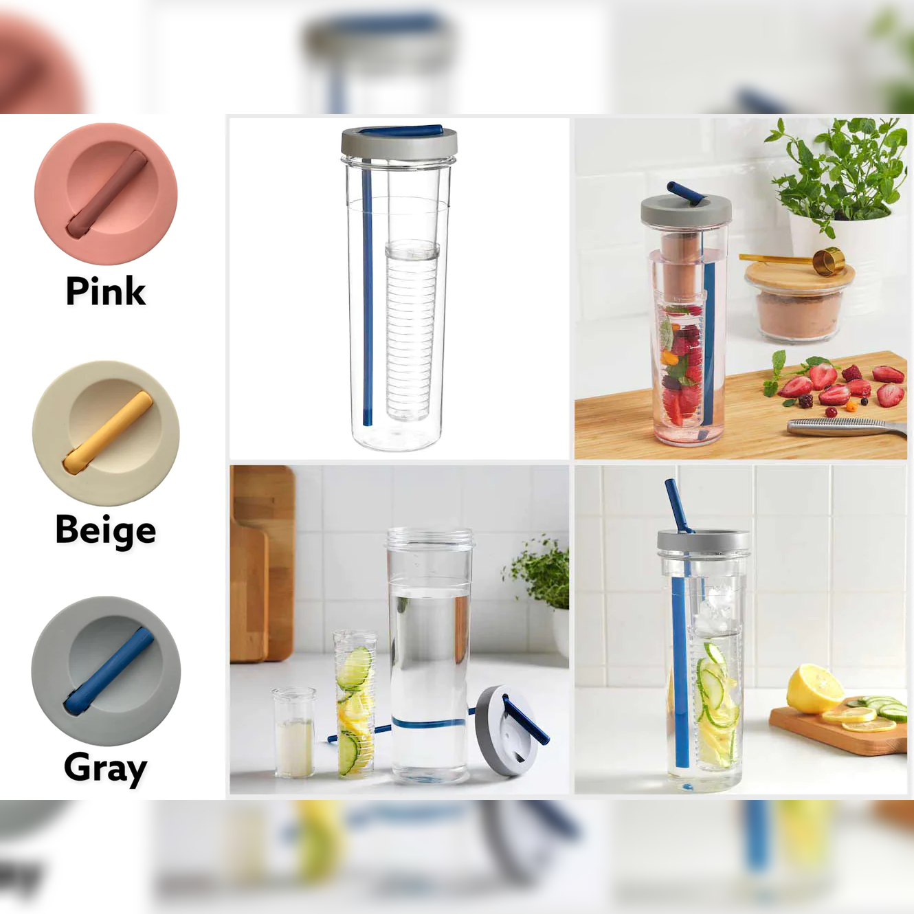 Drink Bottle with Infuser and Straw - lunazchef.shop