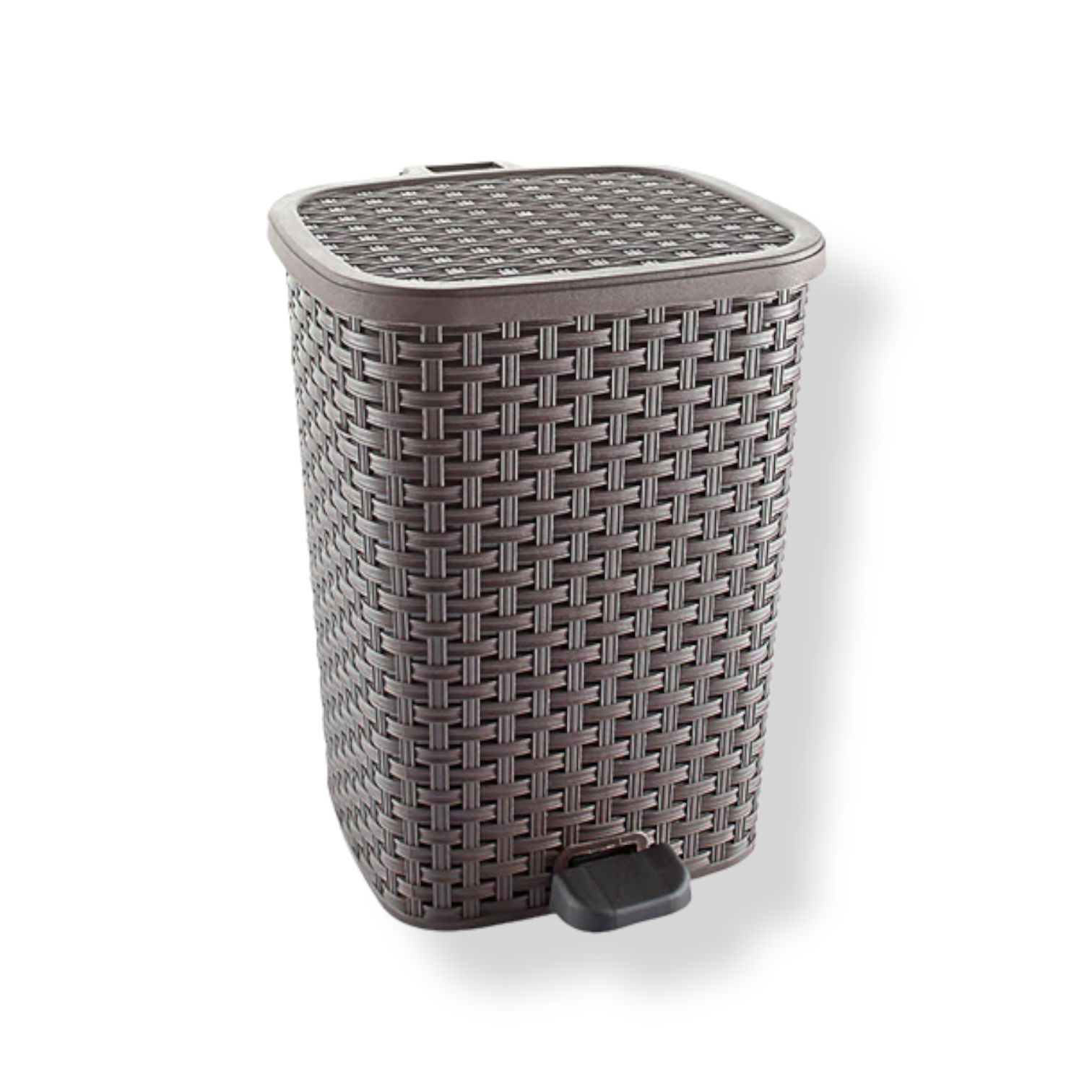 Rattan Plastic Pedal Dustbin 26 Lt - lunazchef.shop