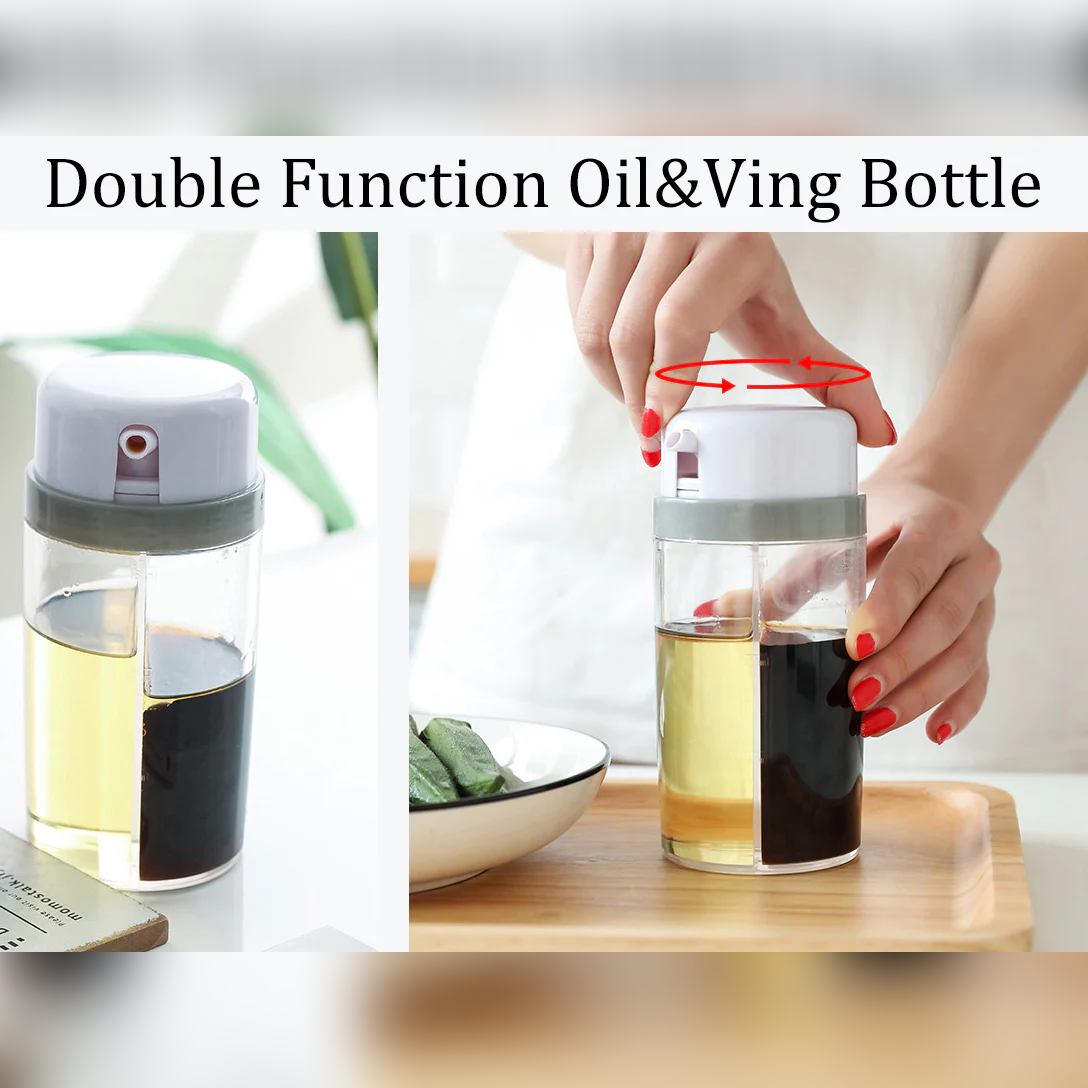 Double oil and Vinegar dispenser with rotating cover - lunazchef.shop