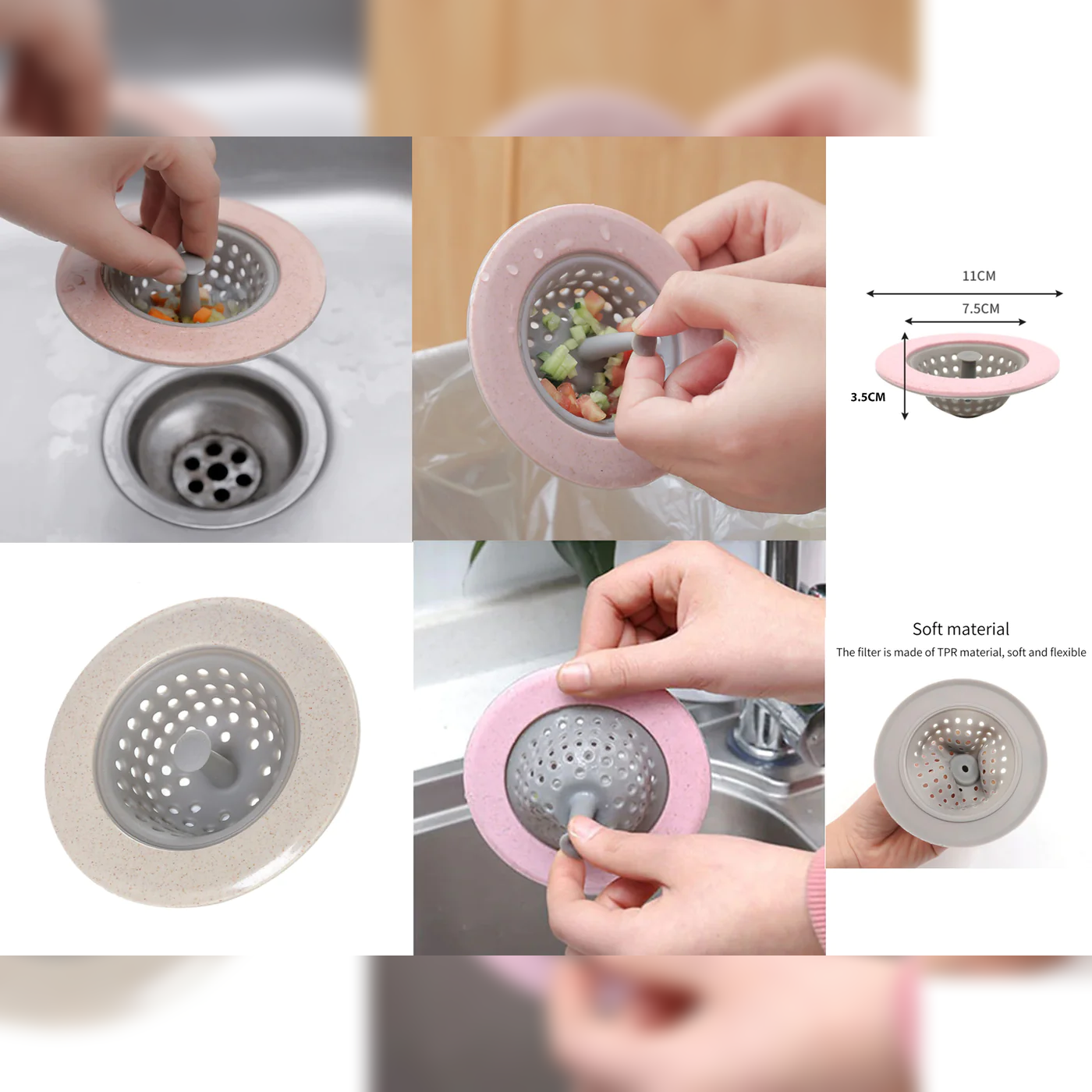 Drain Strainer Silicon with Clever Pull Design - lunazchef.shop