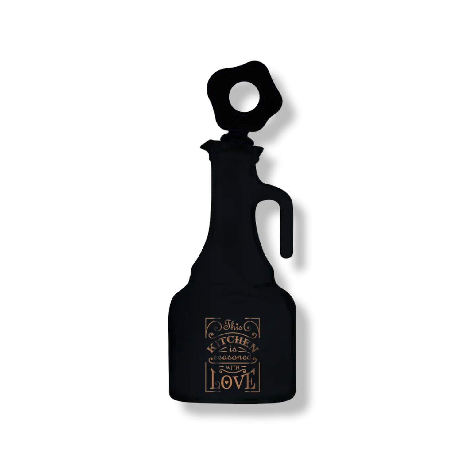 Black Decorated Glass Oil Bottle 275 ml - lunazchef.shop