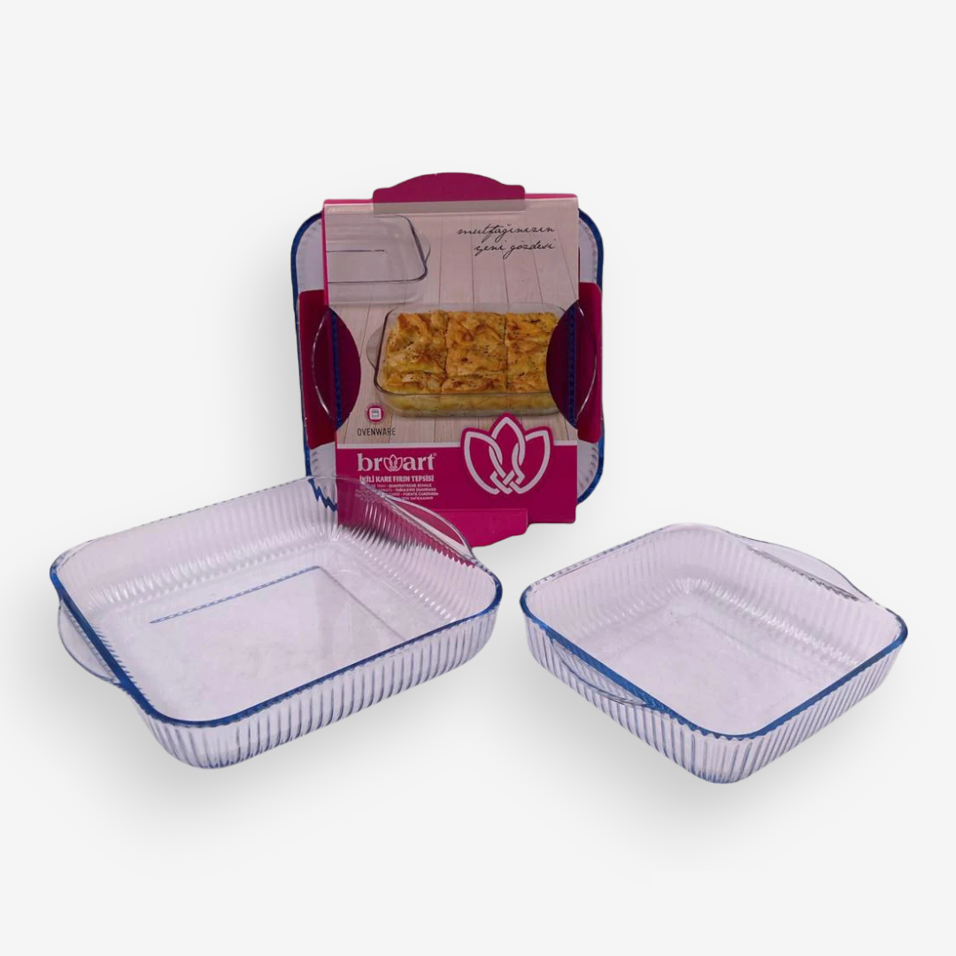 Lined Squared Oven Tray Set of 2 - lunazchef.shop